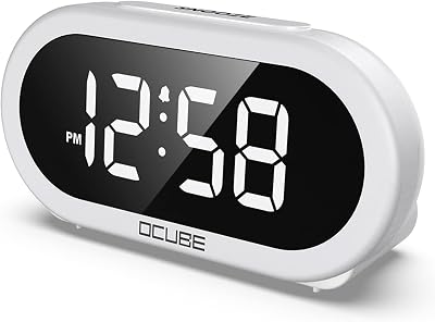 OCUBE LED Digital Alarm Clock with 5 Alarms, USB Charge, Brightness Dimmer,