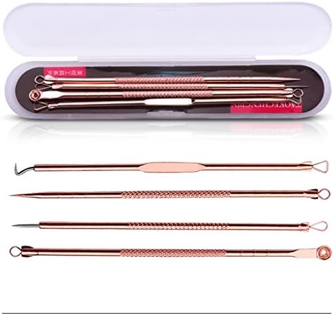 Zobeen 4 Pcs/Set Acne Blackhead Pimple Treatment Pin Kits Comedone Pin Needle Tool
