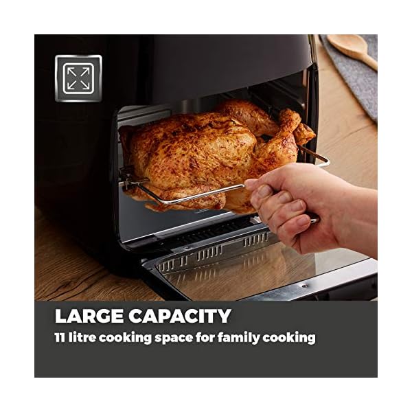 Tower-T17038-5-in-1-Air-Fryer-Oven-with-Rapid-Air-Circulation-Manual-Control-and-60-Minute-Timer-11-Litre-Black Tower T17038 Xpress 5-in-1 Manual Air Fryer Oven with Rapid Air Circulation, 60-Minute Timer, 11L, 2000W, Black