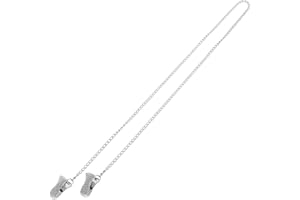 KAJNBN Lightweight Silver Iron Eyeglass Chain Clip for Women Glasses and Sunglasses Secure Hold