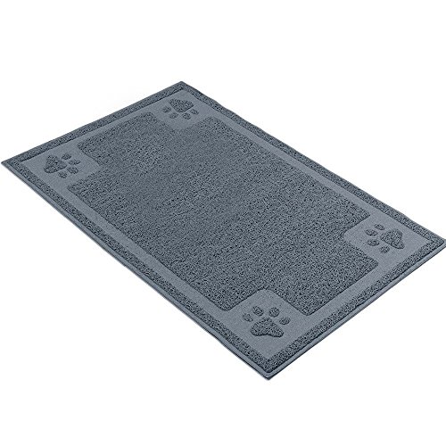 H&ZT Pet Feeding Mat,Pet Bowl Mat for Dogs and Cats,Non-Slip Absorbent Waterproof Dog Food Mat (35"x24", Grey)