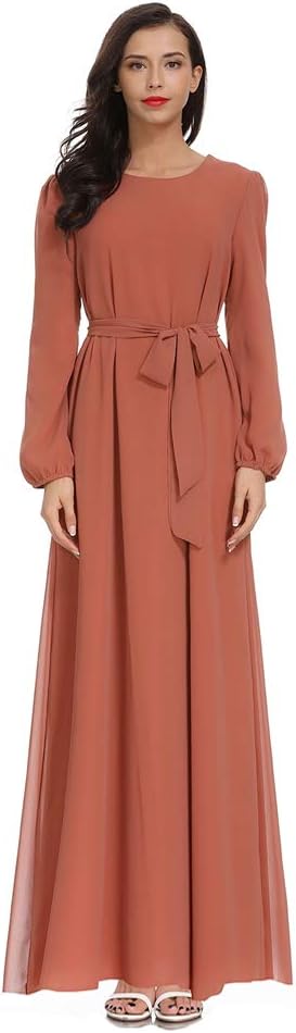Luomeidisha Lady's Islamic Abaya Dress Muslim Woman's Long Dress Kaftan … (Large, Coffee)