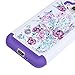 Core Prime Case, Elegant Choise Slim Dual Layer Armor Studded Rhinestone Bling Phone Case Cover with Flower Pattern for Samsung Galaxy Core Prime/Prevail LTE G360 (White+Purple)