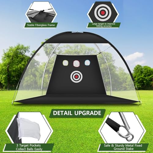 300 * 210 * 180Cm Golf Practice Net, Golf Training Net for Backyard Chipping Driving Garage, Outdoor/Indoor