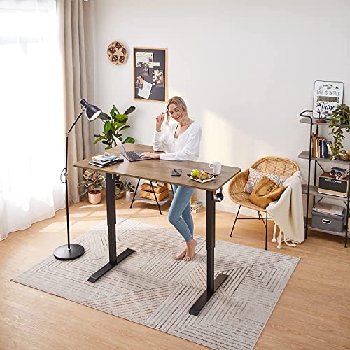 LINSY HOME Standing Desk, 55 Inch L Shape Electric Adjustable Height