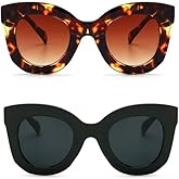 Freckles Mark Thick Fashion Butterfly Sunglasses for Women Trendy Round Cat Eye Sun Glasses