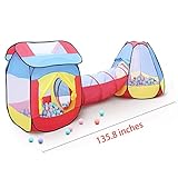 GrowthPic Kids Play Tent Set with Tunnel, Large Children Playhouse, Pretend Teepee Ball Pit for Toddlers Indoor and Outdoor Pop-up Play