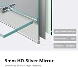 EMKE Frameless Mirror with Shelf Small Bathroom 60x45cm Rectangle view 5