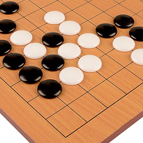 Beechwood Veneer 0.4" Go Board w/ Single Convex Melamine Stones Set