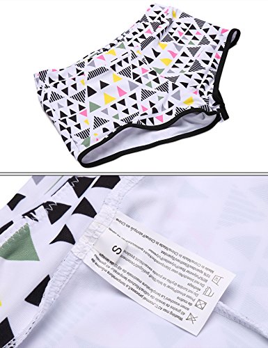 Ekouaer Women痴 Sports Padded Racer Back Tankini Swimsuit (White, L)