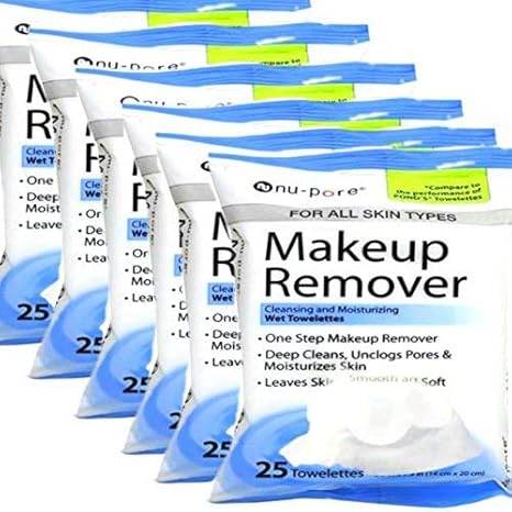 Amazon Com Nu Pore Makeup Remover Cleansing And Moisturizing Wet 25 Towelettes Pack Of 6 Beauty
