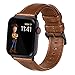 KADES Compatible for Apple Watch Band Genuine Leather Replacement Strap with Retro Crazy Horse Texture Compatible for Apple Watch Series 4 44mm & Series 3/2/1 42mm, Brown with Black Hardware