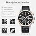 BENYAR Chronograph Waterproof Watches Business and Sport Design Black Leather Band Strap Wrist Watch for Men (Brown Silver Black)
