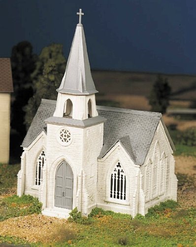 Bachmann 45981 O-Scale Cathedral Snap-Kit White and Gray Plasticville
