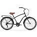 sixthreezero EVRYjourney Men’s 21-Speed Hybrid Cruiser Bike, Matte Black with Brown Seat and Gripsthumb 2