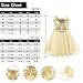 Acecharming Little Girls' Sequin Flower Tulle Tutu Dress, Sleeveless Bowknot Wedding Party Ball Gown(Updated Version), Golden, 5-6 Years
