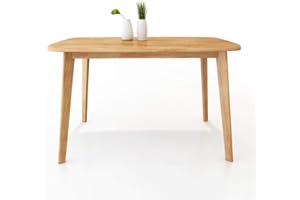 WoodShine Mid Century Modern Real Solid Wood Dining Table, Working Desk,47 Inch,Natural…