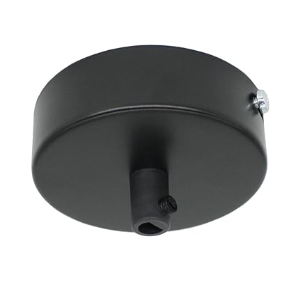 Anschlussdose Schwarz Metall im Set mit Zubehör ø 80x25mm