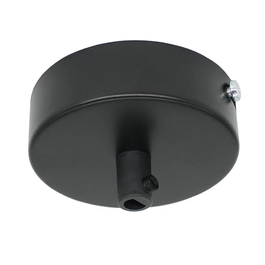 Anschlussdose Schwarz Metall im Set mit Zubehör ø 80x25mm Verteilerbaldachin Aufputzdose Verteilerdose mit Zugentlastung Deck