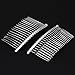 Pixnor 3pcs 7.8cm 20 Teeth Fancy DIY Metal Wire Hair Clip Combs Bridal Wedding Veil Combs (Silver)