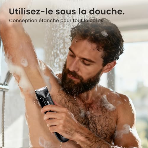 MAXGROOM Men's 3-in-1 Crops Hair Clipper, Complete Care Kit for Body, Beard, Nose and Ears, Ceramic Blade, IPX7 Waterproof, LED Display & USB-C Versatile Electric Shaver for Sensitive Areas