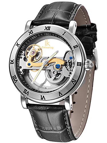 Silver/Silver Gold/Silver Mov./Leather Strap Black
