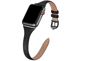 WFEAGL Leather Band Compatible with Apple Watch Strap Women, Genuine Leather Thin Slim Bracelet Bands for iWatch Series 11 SE