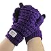 Fakeface Knitted Wool Touch Screen Texting Gloves for All Touchscreen Electronic Devices for Women/Ladies/Girls; Great Gift for Christmas/Birthday/New Year (Purple)