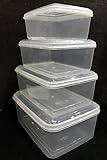 SPC Multipurpose Plastic Storage Boxes Large with lid, Set of 6, Rectangular, Transparent