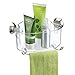 iDesign Forma Power Lock, Suction Bathroom Shower Caddy Corner Basket for Shampoo, Conditioner, Soap - Clear