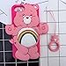 Artbling Case for iPhone 7 8,Silicone 3D Cartoon Animal Cover,Kids Girls Cool Lovely Cute Cases,Kawaii Soft Gel Rubber Unique Character Protector+Finger Ring for iPhone7 iPhone8 (Rainbow Bear)