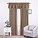NICETOWN Blackout Scalloped Tier Drape - 52 inches by 18 inches Energy Efficient Rod Pocket Valance Window Treatment Tier Curtain for Camper RV/Bedroom, Cappuccino, 1 Piece