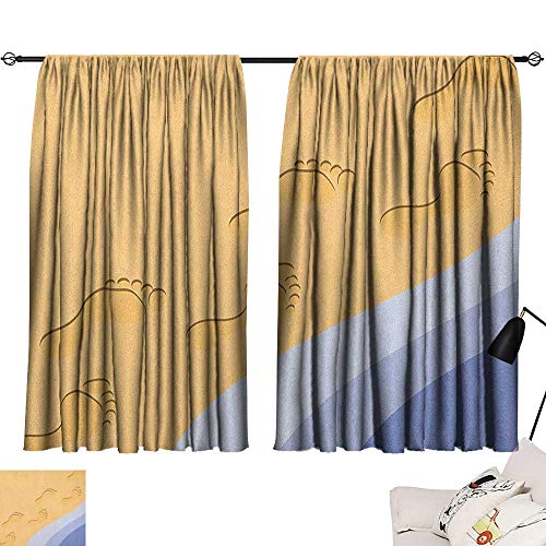 Michaeal Modern Pattern Darkening Curtains Footprints Sand
