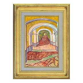 Creative 3D Visual Effect Wall Mural - Corridor of Saint-Paul Asylum in Saint-Remy by Vincent Van Gogh - Peel & Stick Wall Decor - 32"x24"