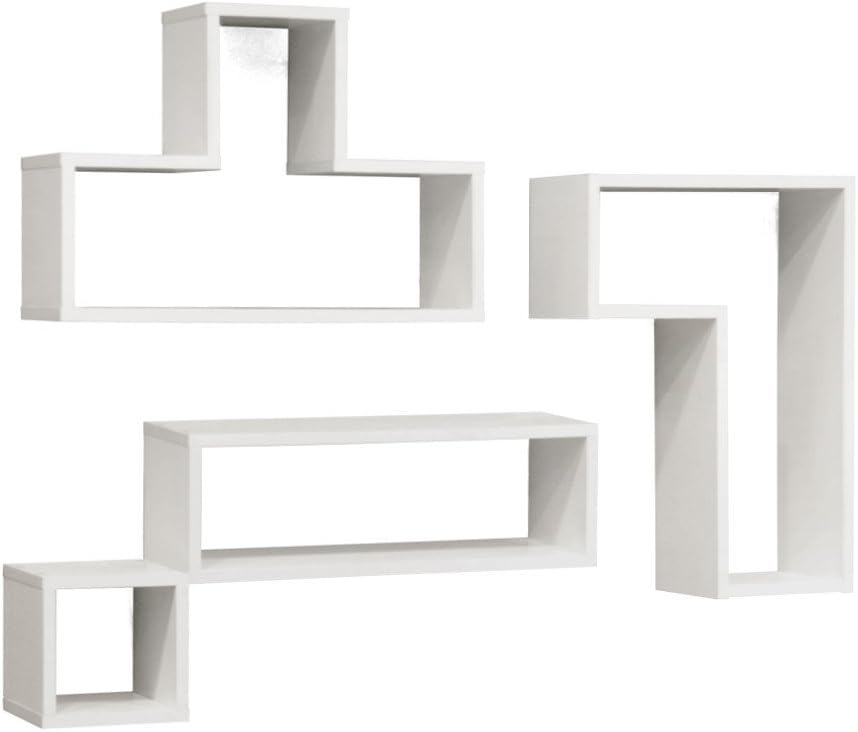 CRIBEL Leego Parete, Legno, Bianco, 54x18x38 cm