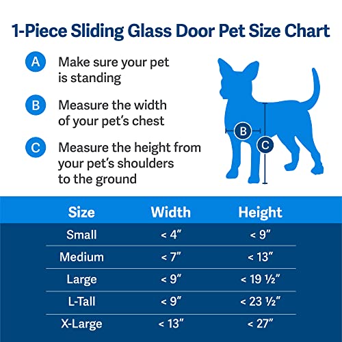 PetSafe 1Piece Sliding Glass Pet Door for Dogs & Cats Adjustable