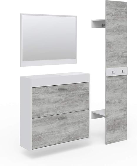 Vicco Flurgarderobe San Remo Garderoben Set Spiegel Schuhschrank Wandpaneel Flur Diele Gaste Amazon De Kuche Haushalt
