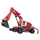 SZJJX Pull Back Excavators 2 in 1 Building Blocks Kits Friction Powered Let Go Monster Vehicle Truck Buildable Toys Construction Bricks Set 235PCS DIY Assembly SJ52012W