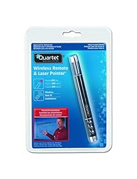 Quartet Wireless Remote and Laser Pointer, Class 2, Small Venue, Black (84502)