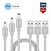 iPhone Cable charger-3 Pack (3ft 6ft 10ft) Elktry High Speed Braided Charger Cord Line Fast Sync Data Cable Tangle-Free for iPhone6 6s 6plus 6splus 7 7plus SE 5s 5c 5 iPad Pro Air iPod (Classic Gray)
