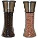Salt and Pepper Shaker Set – Elegant Brushed Stainless Steel Grinder Set Of 2 – Adjustable Coarseness – High Capacity