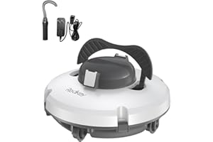 Redkey S100 Cordless Robot Pool Cleaner, Last 130Min, 18° Slope Angle, Automatic Pool Vacuum for Above Ground/Inground Pools, Self-Parking Pool Cleaner with Filter Basket, Pool Robot Up to 1100 sq.ft