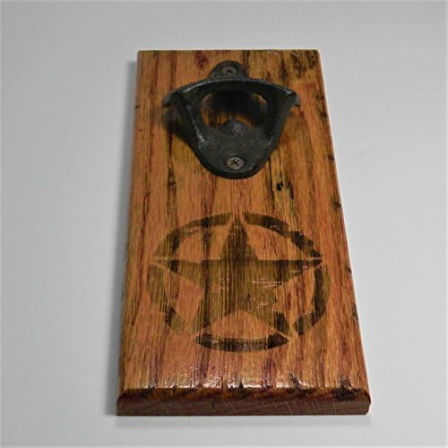 Distressed Army Star Jeep Magnetic Bottle Opener and Cap Catcher Refrigerator or Wall Mountable Novelty Bar Product