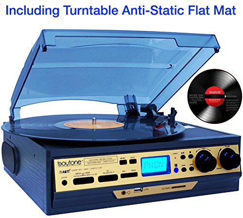 Boytone BT-27G-C Bluetooth connection 3-Speed Stereo Turntable,