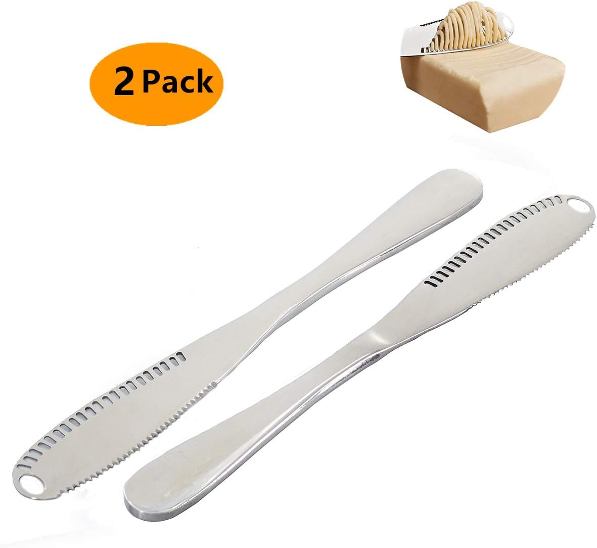 3in1 Butter Knife, MultiFunction Stainless Steel Butter Curler