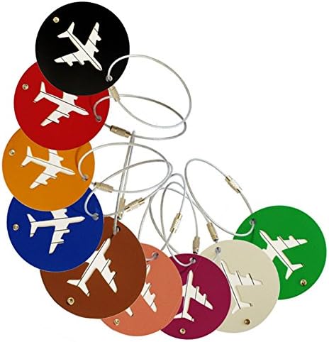 Xiwstar Creative Round Personalized Luggage Suitcase Tags Labels ID Tags Business Card Holder (4Pcs-Mixed Colors)