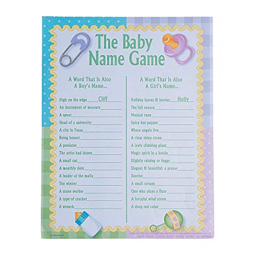 Fun Express The Baby Name Game - Baby Shower Game (2 Dz)