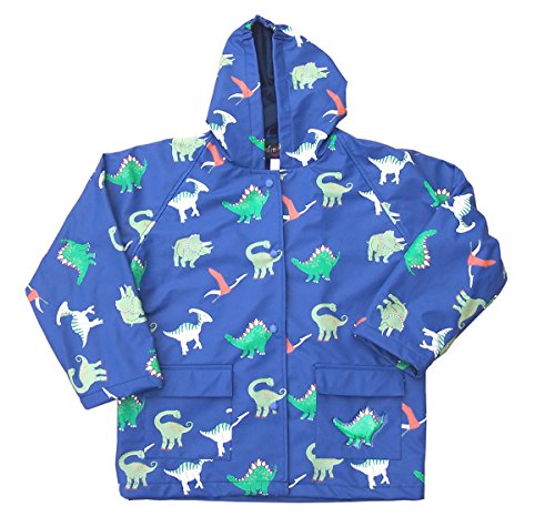 FoxFire Kid's Dinosaurs Raincoat, Blue, 6 US