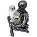 Scary Skeleton Glass Salt and Pepper Shaker Set with Decorative Spice Rack Display Stand Holder Figurine for Spooky Halloween Party Decorations and Skulls & Skeletons Kitchen Décor As Gothic Gifts