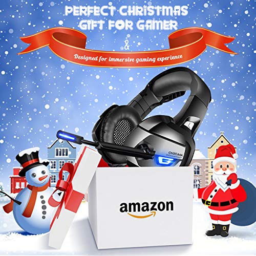 ONIKUMA Stereo [Updated] Gaming Headset PS4, Xbox One, PC, Enhanced 7.1 Surround Sound, Updated Noise Cancelling Mic Headphones, Soft Breathing Earmuffs, Mute & Volume Control Nintendo Switch Laptop